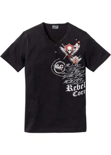 Футболка Slim Fit (черный) Bonprix