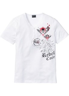 Футболка Slim Fit (белый) Bonprix
