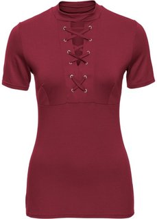 Футболка на шнуровке (темно-красный) Bonprix