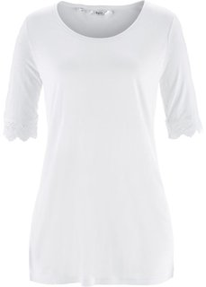 Футболка в смеси льна и вискозы (белый) Bonprix