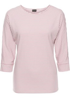 Футболка (белый/розовый в полоску) Bonprix