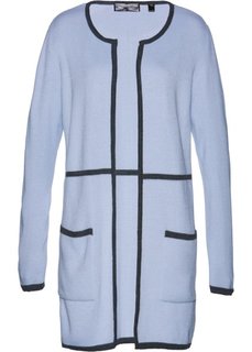 Вязаный кардиган (сизо-голубой/антрацитовый меланж) Bonprix
