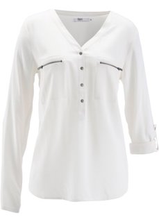 Блуза-рубашка с длинными рукавами (цвет белой шерсти) Bonprix