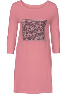 Удлиненная футболка (розовый/антрацитовый с рисунком) Bonprix