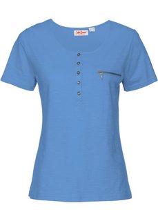 Футболка с коротким рукавом (голубой) Bonprix