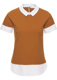 Футболка (бронзовый/белый) Bonprix
