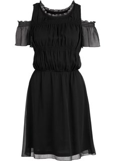 Платье с вырезами на плечах (черный) Bonprix