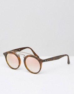 Круглые солнцезащитные очки в черепаховой оправе Ray-Ban Gatsby 0RB4256 - Коричневый