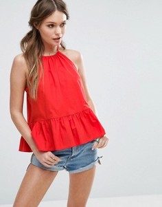 Хлопковый топ-трапеция ASOS - Красный