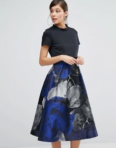 Платье-трапеция с жаккардовой юбкой Coast Lucy - Темно-синий