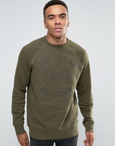 Свитшот с круглым вырезом и винтажным графическим принтом Jack &amp; Jones - Зеленый