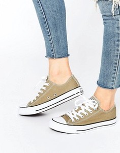 Кроссовки цвета хаки Converse All Star Ox - Зеленый