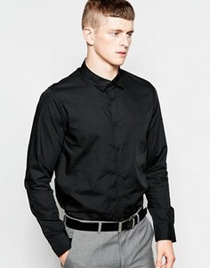 Однотонная рубашка с контрастным воротом Brave Soul - Черный