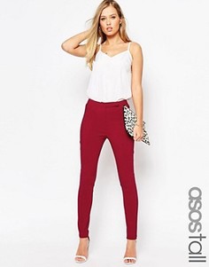 Брюки скинни с завышенной талией ASOS TALL - Черный