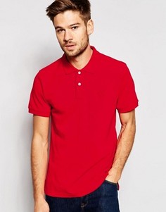 Узкая футболка-поло из ткани пике с короткими рукавами Esprit - Красный