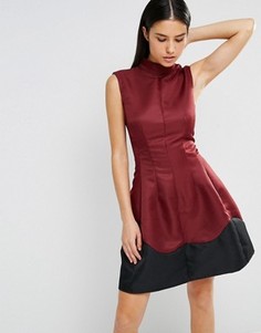Короткое приталенное платье с отделкой по подолу AX Paris - Фиолетовый