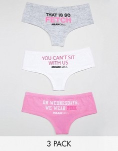 Набор из 3 трусиков с надписями ASOS Mean Girls - Мульти