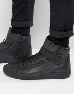 Высокие черные кожаные кеды Aldo Weberville - Черный