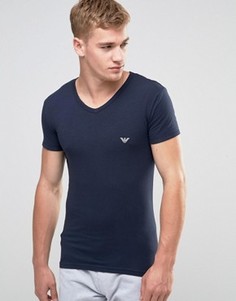 Темно-синяя футболка с V‑образным вырезом Emporio Armani Big Eagle - Темно-синий