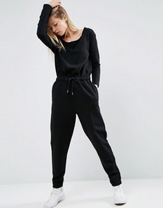 Трикотажный комбинезон с открытыми плечами ASOS - Черный