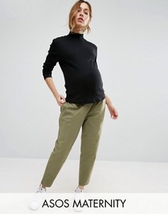 Выбеленные брюки галифе в стиле милитари для беременных ASOS Maternity - Зеленый