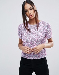 Футболка с отделкой ASOS - Фиолетовый