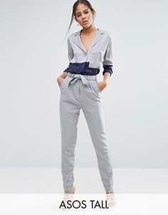 Тканые брюки‑галифе с поясом оби ASOS TALL - Серый