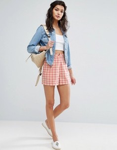 Клетчатые шорты с завышенной талией ASOS - Мульти