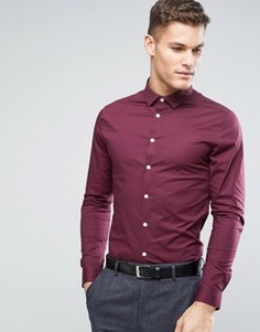 Бордовая рубашка скинни ASOS - Красный