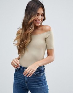 Топ со спущенными короткими рукавами ASOS - Зеленый