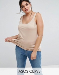 Удлиненная майка ASOS CURVE Ultimate - Розовый