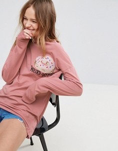 Розовый лонгслив с вышивкой ASOS X LOT STOCK &amp; BARREL - Розовый