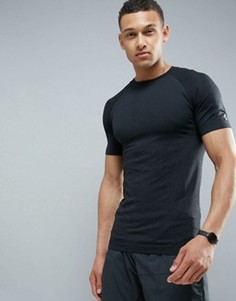 Черная бесшовная футболка New Look SPORT - Черный