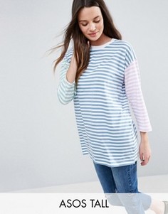 Oversize-футболка в полоску ASOS TALL - Мульти