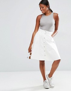 Джинсовая юбка-трапеция Vero Moda - Белый