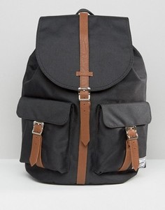 Черный рюкзак с контрастными светло-коричневыми ремешками Herschel Supply Co Dawson - Черный