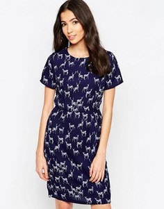 Цельнокройное платье с оленями Sugarhill Boutique Julie - Темно-синий