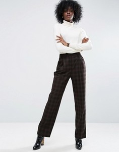 Широкие брюки в клетку со складками ASOS Mansy - Мульти
