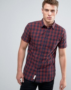 Рубашка в клетку с короткими рукавами Jack & Jones - Красный