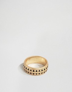 Золотистое кольцо-премиум с отделкой Icon Brand - Золотой
