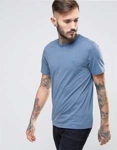 Синяя меланжевая узкая футболка с логотипом Original Penguin - Синий