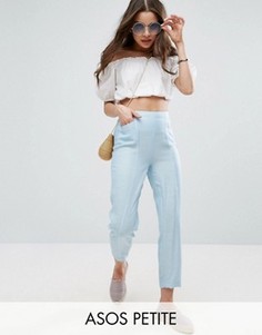 Однотонные фактурные брюки из имитирующей лен ткани ASOS PETITE - Мульти