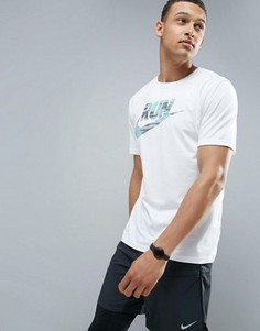 Белая футоболка с логотипом Nike Runnning Dri-Fit 831909-100 - Белый