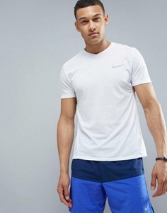 Белая футболка для бега из дышащей ткани Nike Tailwind 833136-100 - Белый
