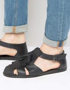 Черные кожаные сандалии с кисточками ASOS - Черный