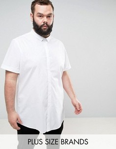 Белая эластичная рубашка узкого кроя ASOS PLUS - Белый
