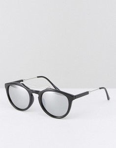 Круглые солнцезащитные очки в черепаховой оправе 7X - Черный
