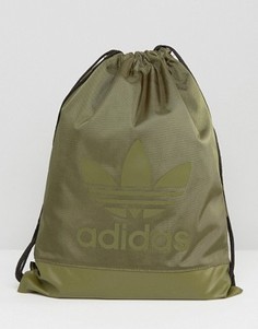 Рюкзак цвета хаки на шнурке adidas Originals - Зеленый