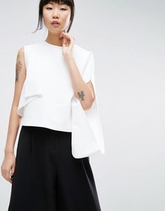 Топ из крепа с драпировкой ASOS WHITE - Белый