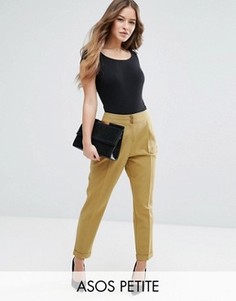 Суженные книзу брюки с завышенной талией ASOS PETITE - Зеленый